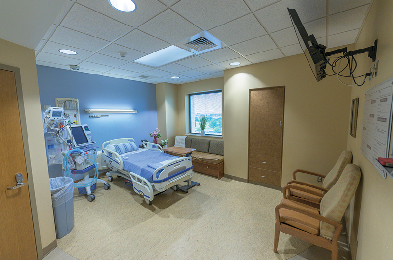 Patient room and visitor seating